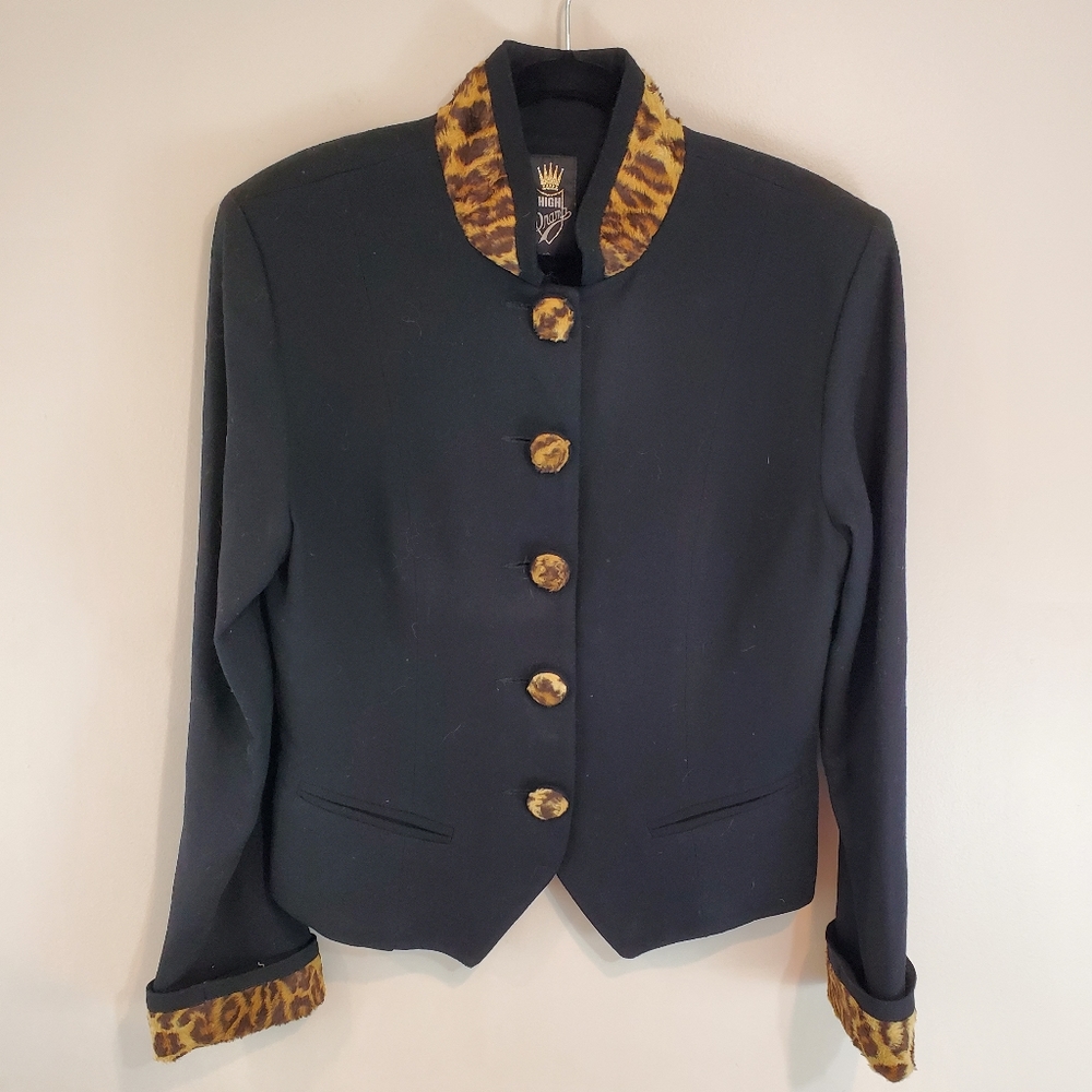 Vintage High Drama Animal Print Jacket